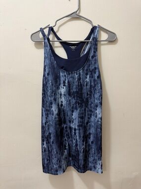 Old Navy Navy Blue Tie-Dye Racerback Tank